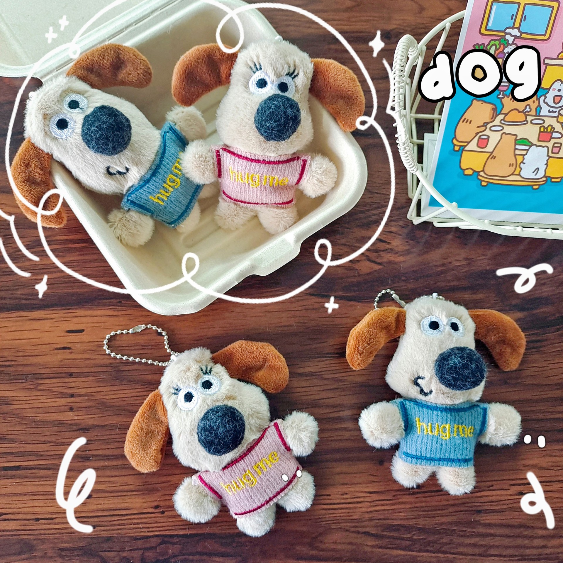 Finished trendy toy figurines, Bean Bear pendants, clothes to wear, plush handcrafted dolls, bear couple style bags, cute pendants pic 10