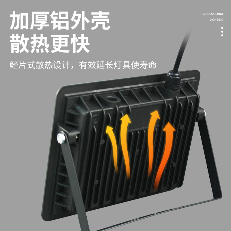 led floodlight engineering waterproof outdoor courtyard ultra-thin floodlight 50W400W high-power small apple floodlight details Picture