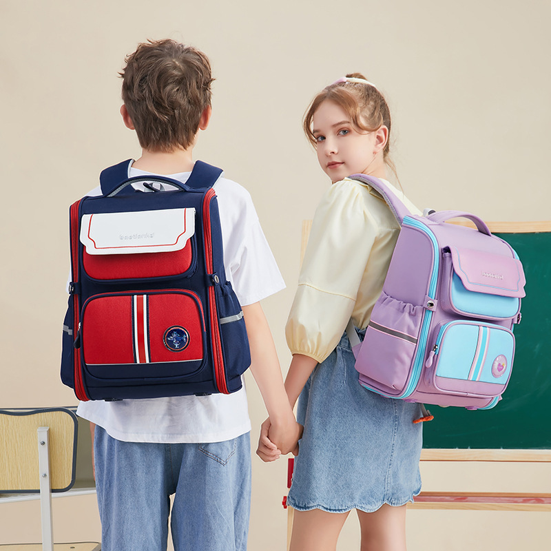 New Children's Schoolbag Men And Women British Wind Primary School Students Ridge Relief Backpack 136Th Grade Light Backpack Specification drawing
