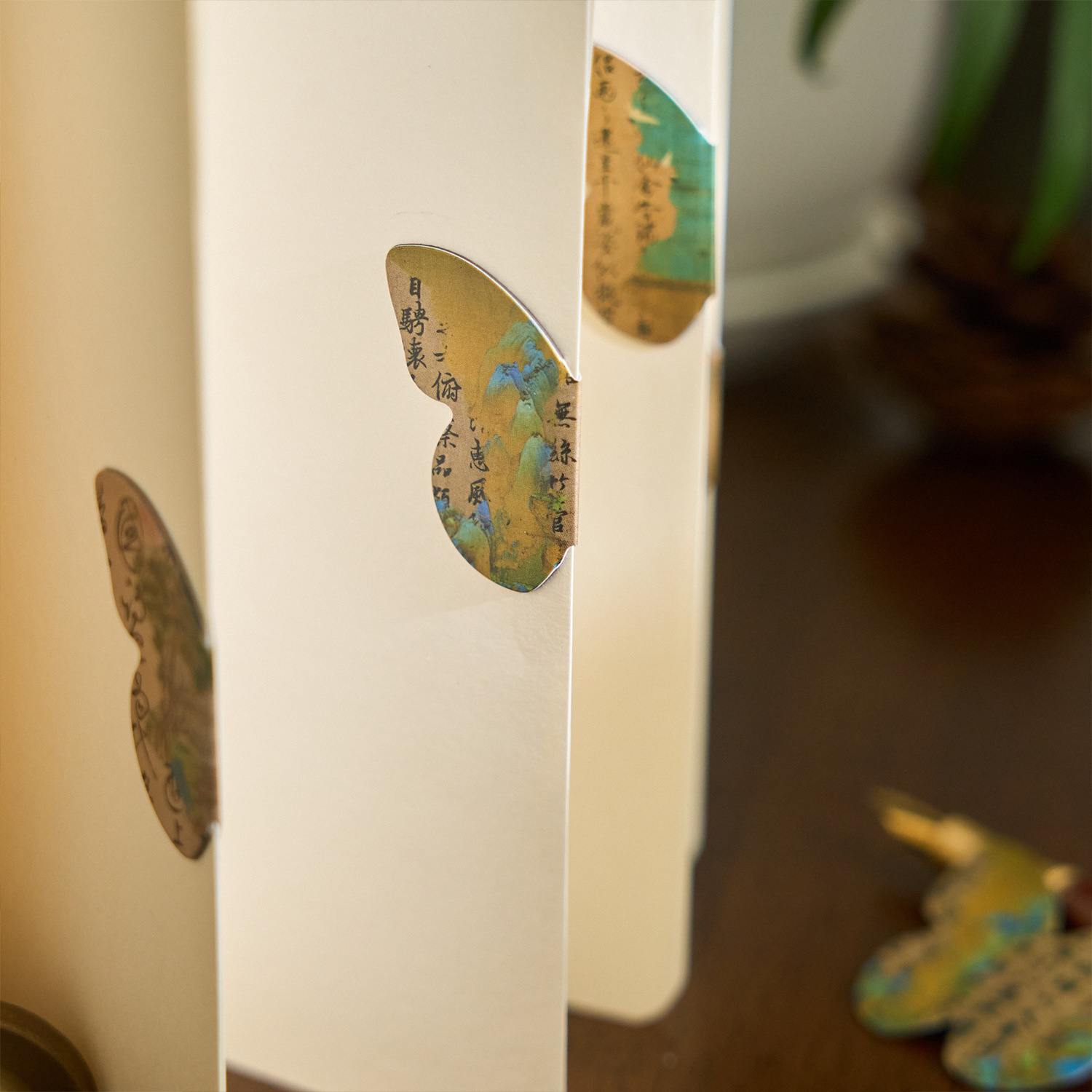 Zao Mo Magnetic Bookmark Flying Flower Butterfly Shadow Series: 4 Types of Chinese-style reading Bookmarks and Ancient-style butterfly DIY Decorative Book holders Specification image