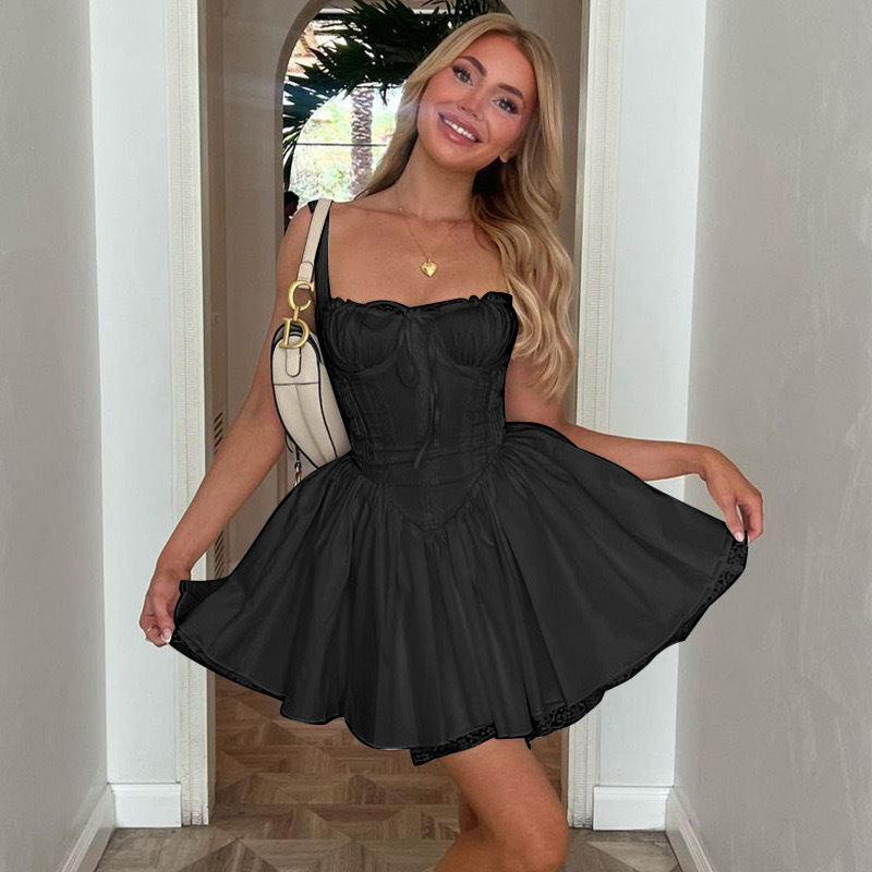 Aliexpress 2023 Summer New Women's Wear French style elegant and sexy low-cut corset halter dress Application Scenario