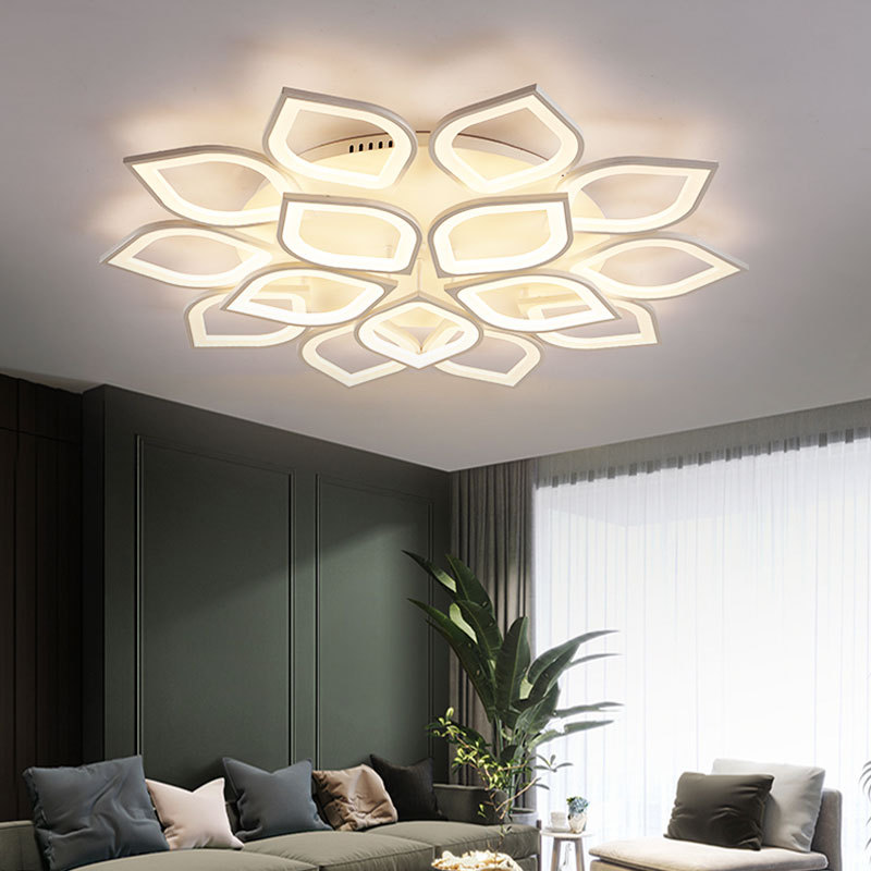 Nordic LED petal-shaped ceiling lamp, simple, modern, creative and individual art for the living room, grand flower-shaped lamp for the master bedroom details Picture