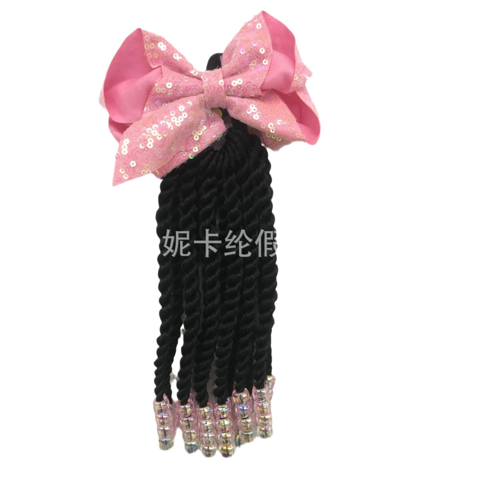 NEWLOOK's best-selling new bow false hair band, small beads, pink bow wig accessory, princess