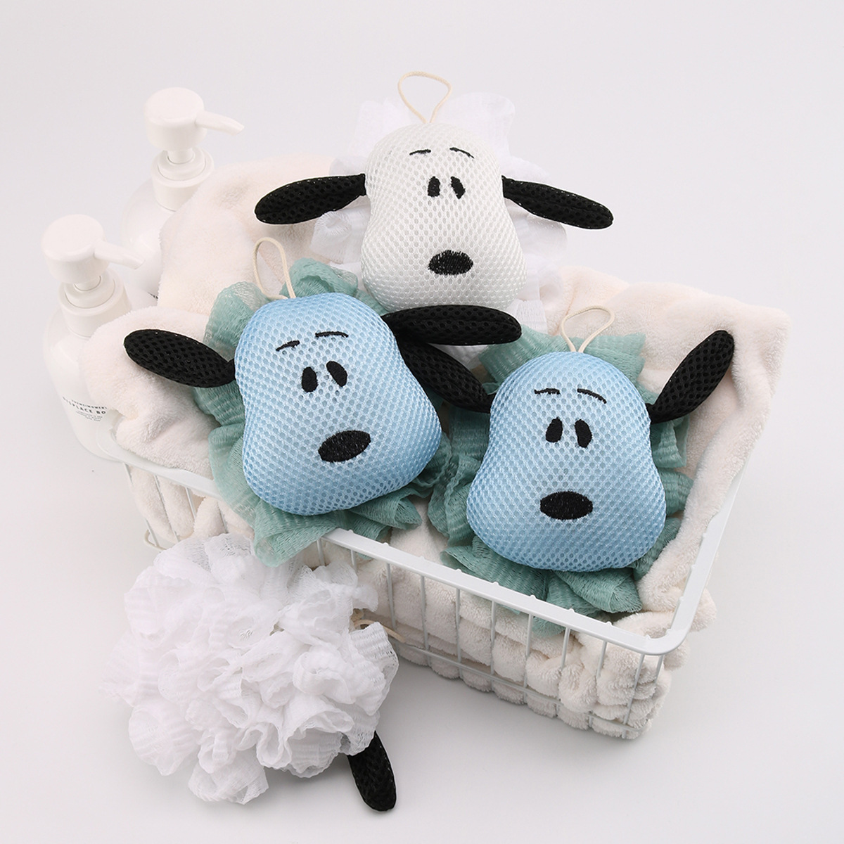 Spotted Dog Bath Flower Foam Hanging Non Loose Fashion Soft Cute Ins No Pain No Pain Large Bath Ball Bath Flower