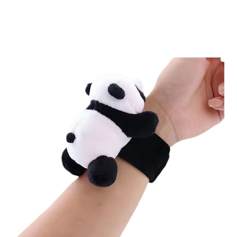 Genuine Panda Base plush wrist, panda Pop ring doll, bicycle figurine, bracelet, souvenir gift for women Item Picture