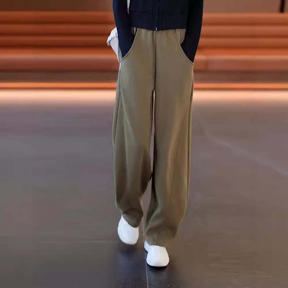 卫裤女秋冬加厚休闲阔腿女裤春秋2024年新款高腰香蕉裤加绒运动裤