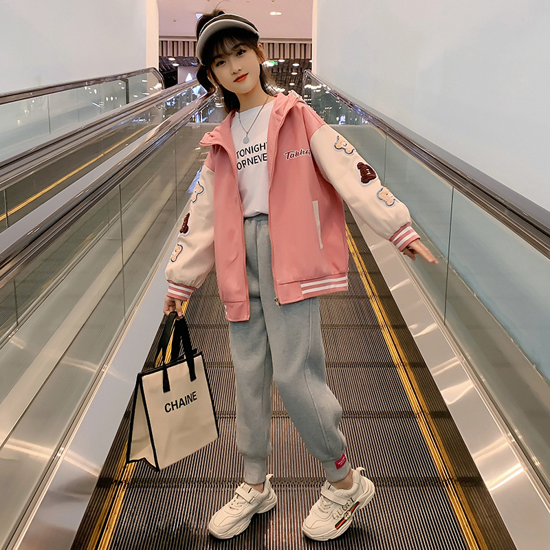New stylish and trendy children's baseball jackets for spring and autumn, 2022 spring season, and jackets for children at Zhongda University Specification image