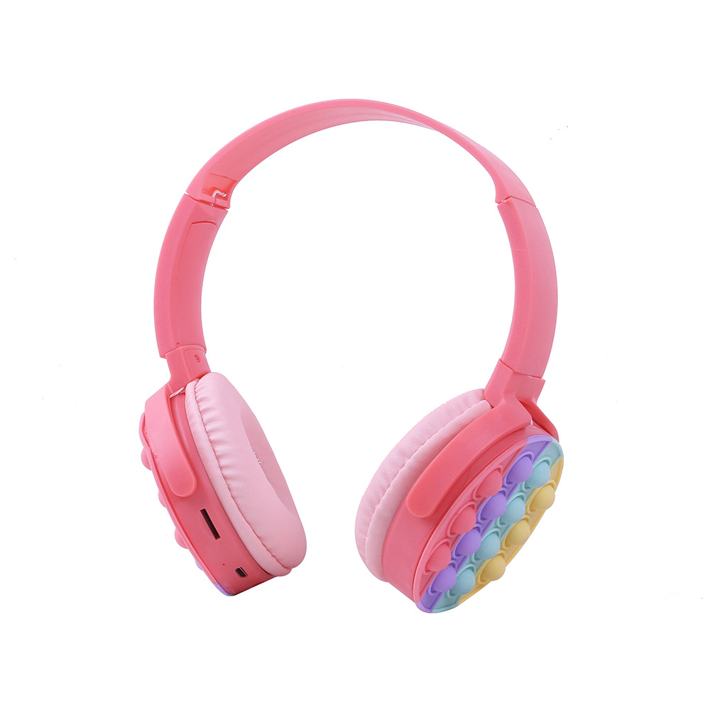 The new Rat Killer Pioneer over-ear wireless Bluetooth headphones support FM card insertion games for stress-relieving and colorful bubble folding Item Picture