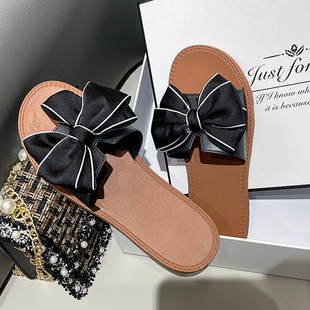 European And American Style Bow Slippers Women Wear Women's Beach Shoes Summer New Fashion Non-Slip Soft Sole Flip-Flops details Picture