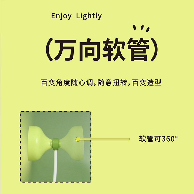 New Three-eyed desk lamp, student dormitory desktop LED soft light reading lamp, USB charging cartoon small desk lamp Specification image