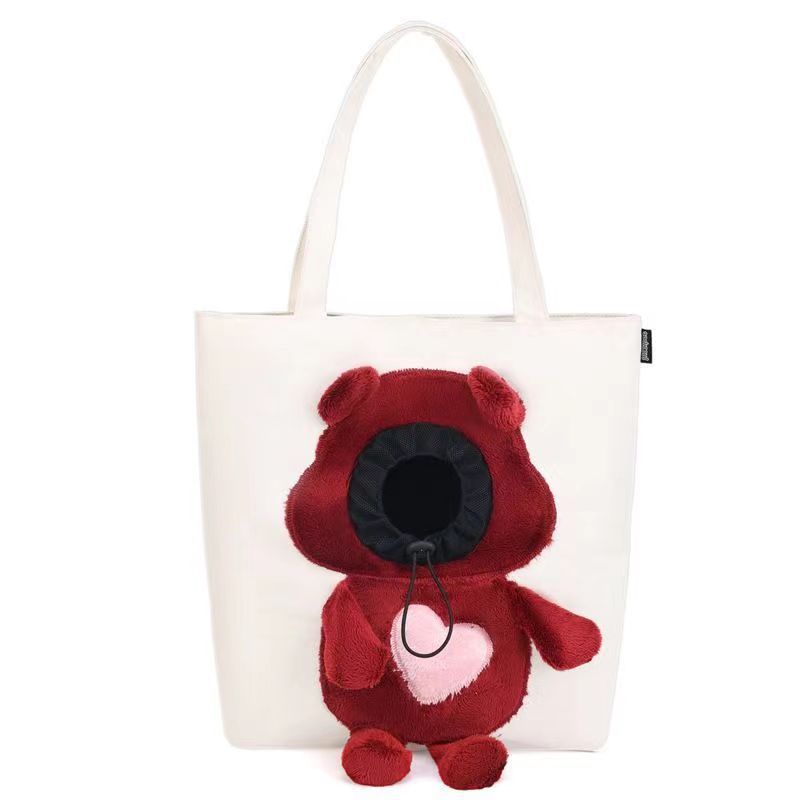 New pet bag, single-shoulder cat backpack with visible head, outdoor portable travel bag, cute cat bag, pet canvas bag Item Picture