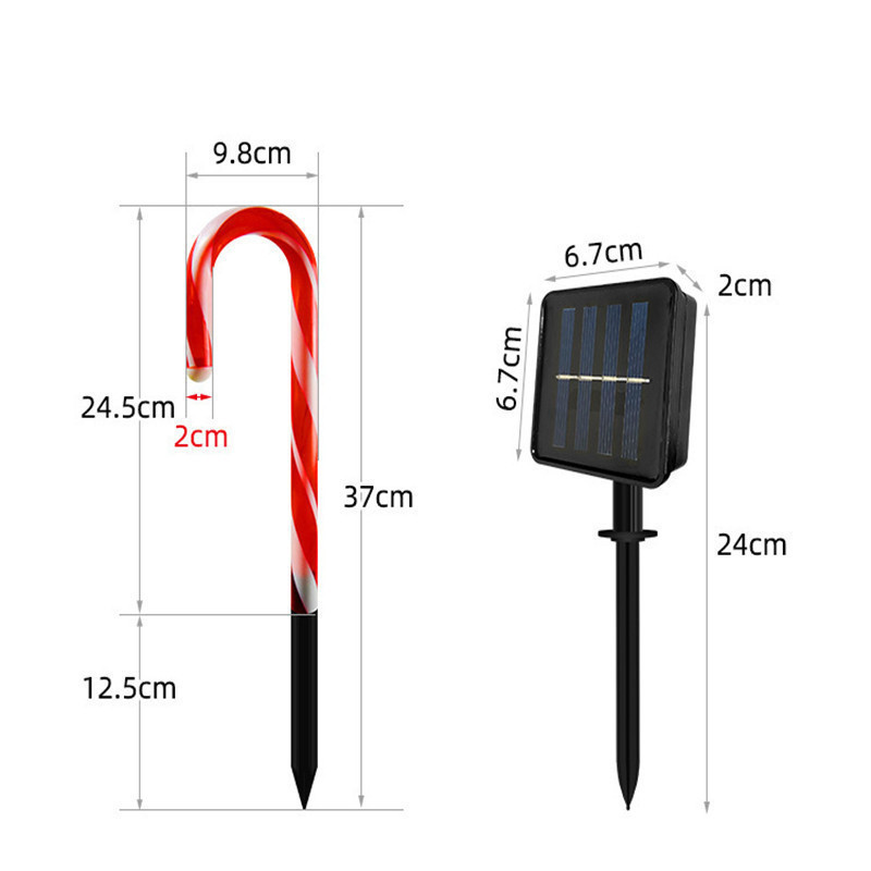 Lawn Lights Christmas Cross Border Lights Solar Colored Lights Crutches A Drag Ten Garden Garden Insert Candy New Application Scenario