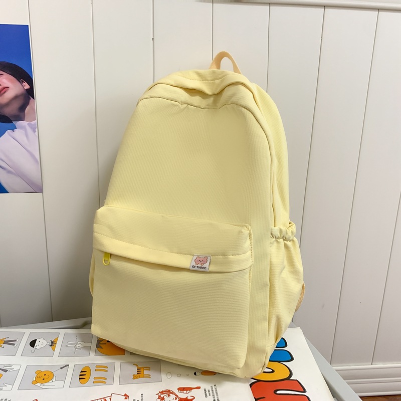 跨境批发日系ins背包初高中学生可爱休闲纯色大容量书包双肩背包