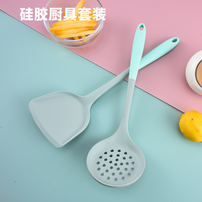 Off-The-Shelf Silicone Kitchenware Set Kitchen Supplies Silicone Spatula Cooking Spoon Frying Spatula Non-Stick Day Dining Kitchen Specification drawing