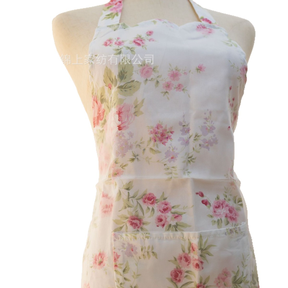 Creative simple apron, fresh floral polyester-cotton apron, advertising kitchen apron, Korean-style apron Item Picture