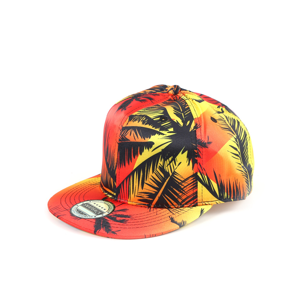 Sports Outdoor Breathable Imitation Silk Baseball Cap Printed Flower Shade Sun Hat Hip Hop Fashion Flat Tongue Hat details Picture