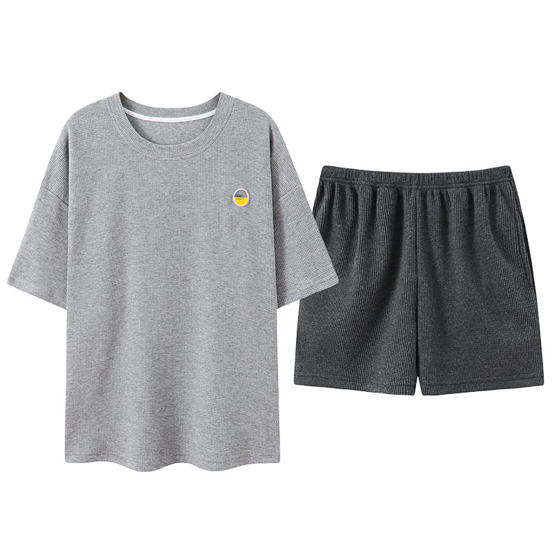 Wholesale of new summer pure cotton waffle short sleeves and shorts, all-cotton, high-end home wear sets that can be worn outside Item Picture