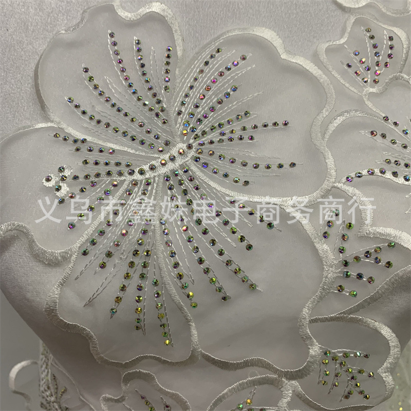 Transparent plain embroidery, barcode hot stamping and diamond clothing accessories Specification image