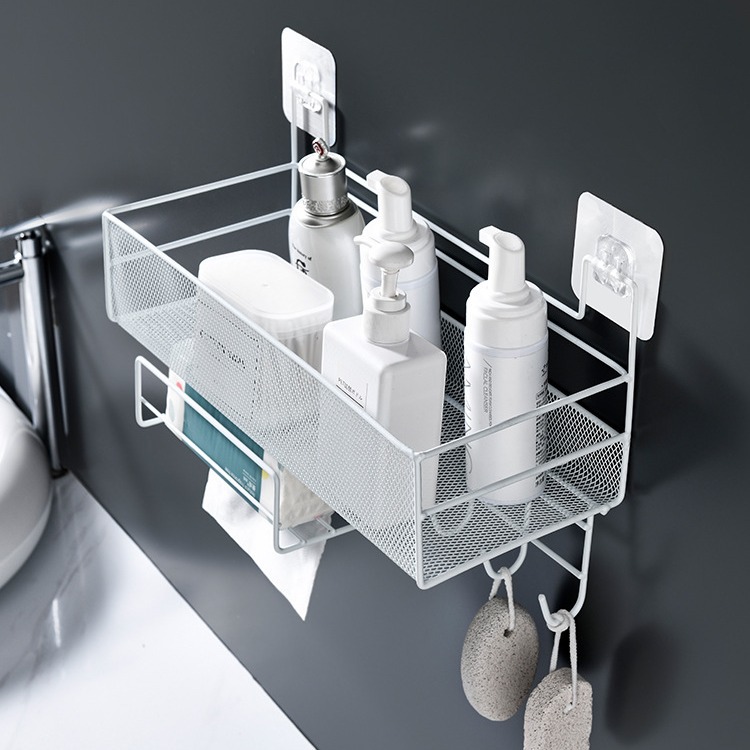 Perforation-Free Bathroom Storage Shelf Dorm Bathroom Good Kitchen Wall Storage Shelf details Picture