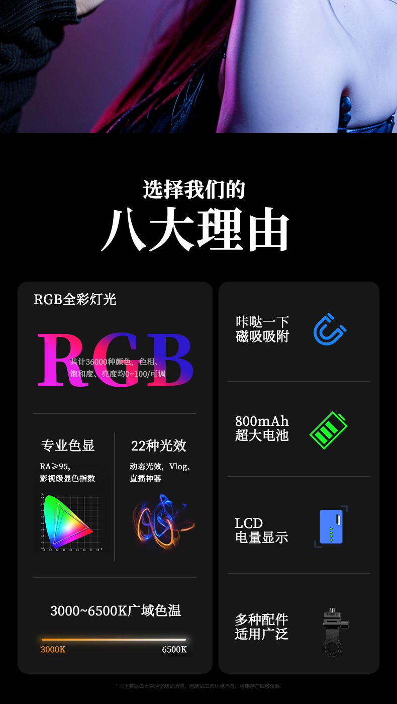 F01AY-83相机补光灯手机直播口袋灯美颜灯磁吸迷你ringlight摄影详情2