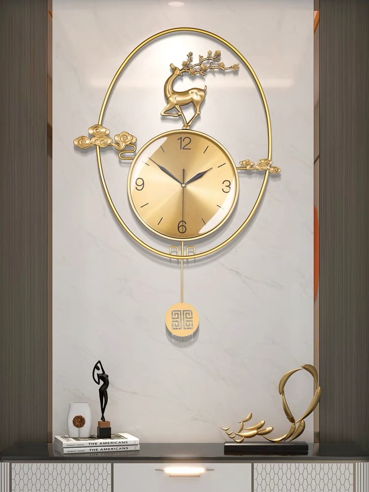 New Chinese Pure Copper Wall Clock Light Luxury Living Room Clock Home Fashion Atmosphere Creative Personality Decorative Clock Wall Table Application Scenario