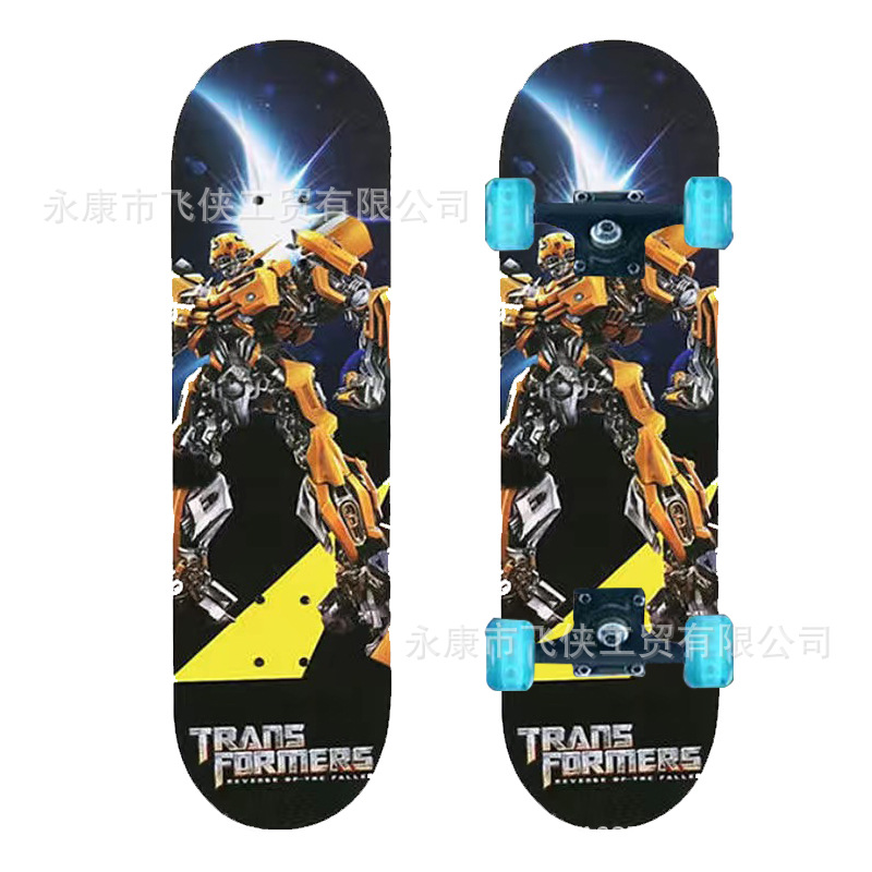 Peter Pan Beginner Skateboard Children Flash Four Wheel Board Youth Student Professional Double Warp Roller Skating Item Picture