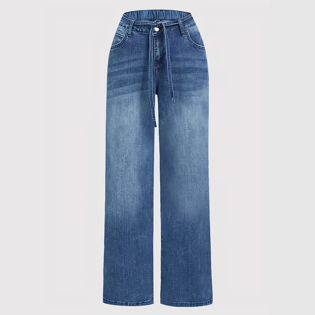 The 2025 new cross-border Amazon bestseller is a wide range of loose, wide-leg jeans for women in Europe and America that are bouncy and versatile Application Scenario