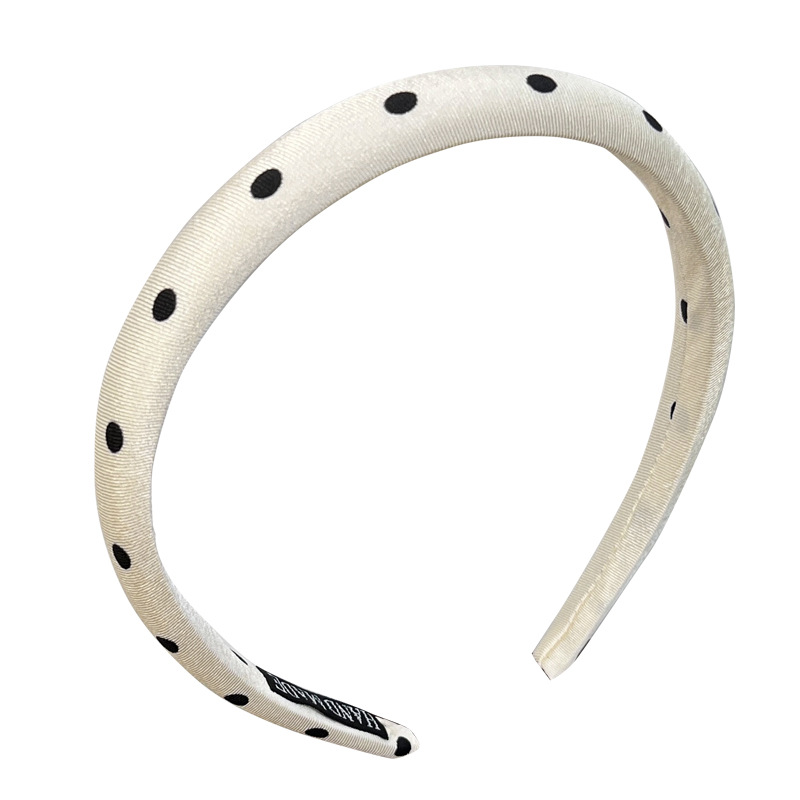Headband Vintage Polka-Dot Sponge High Cranio-Top Pressure Headband Hairpin French Ins All-In-One Style Face Wash Headpiece Item Picture
