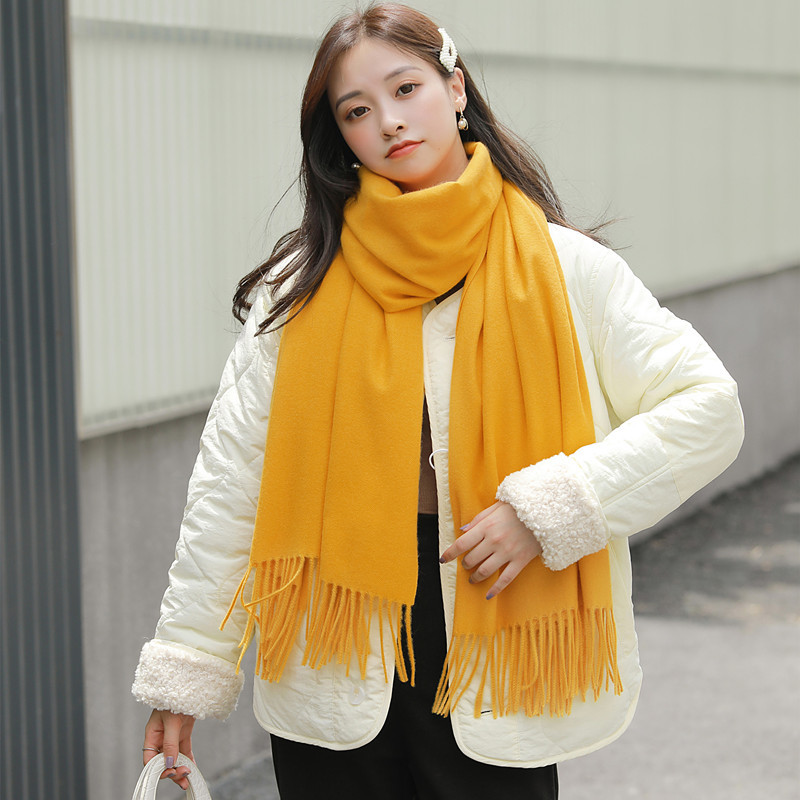 Women's Winter Senior Sense 2024 New Solid Color Scarf With Men's Shawl Autumn-Winter Imitation Cashmere Scarf Application Scenario