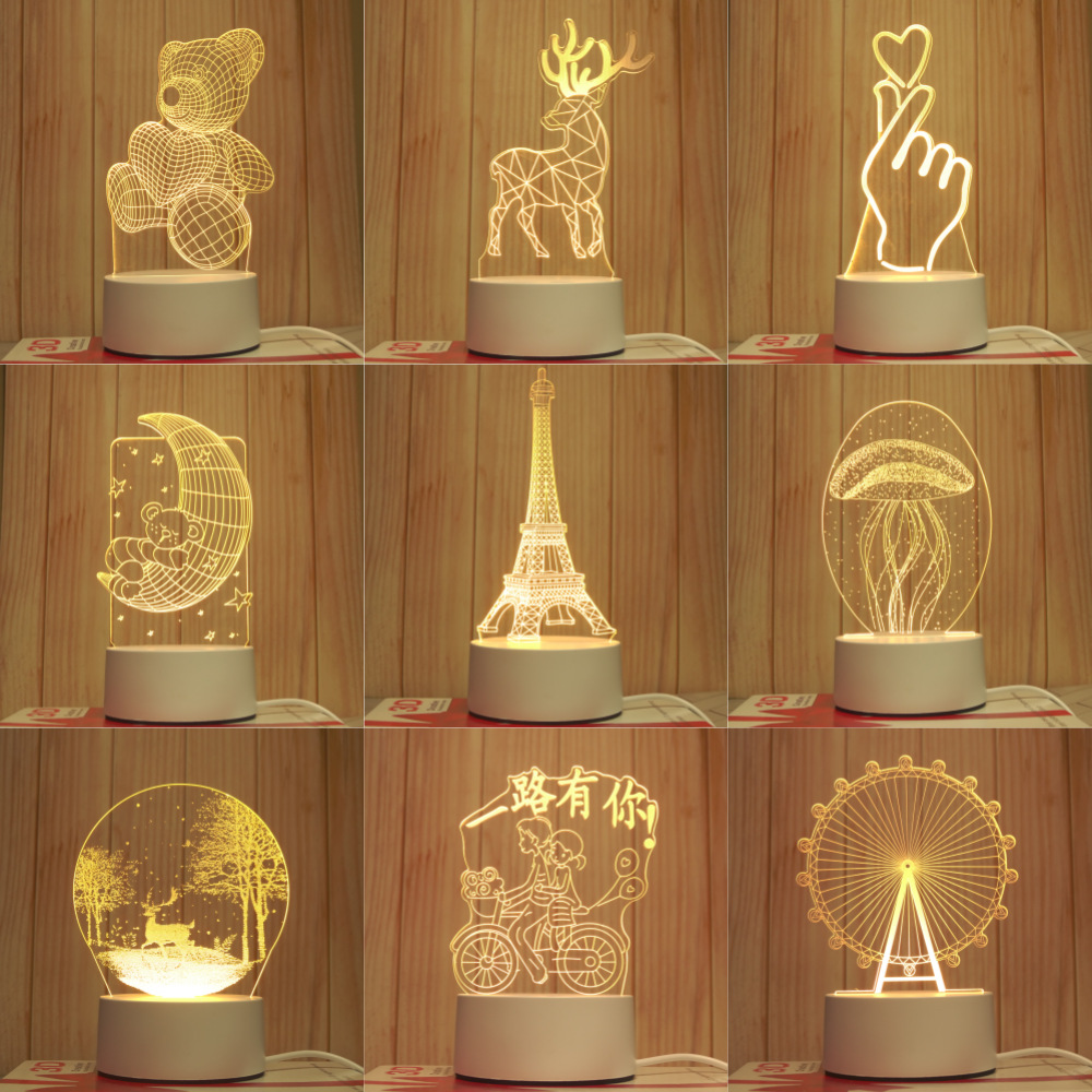 Cross-border e-commerce foreign trade 3d visual night lights wholesale gifts usb plug-in bedside lamps decorative items Red Book lights led