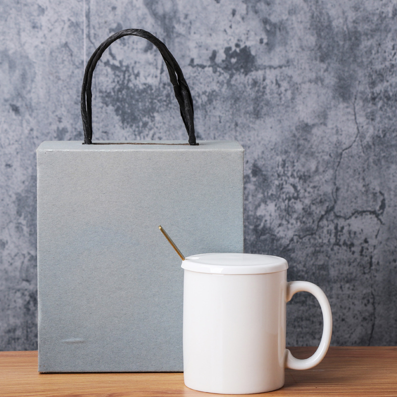 Modern Simple Ceramic Mug Solid Color Nordic Style Simple Standard Straight Cylindrical International Cup Printed Logo Specification drawing