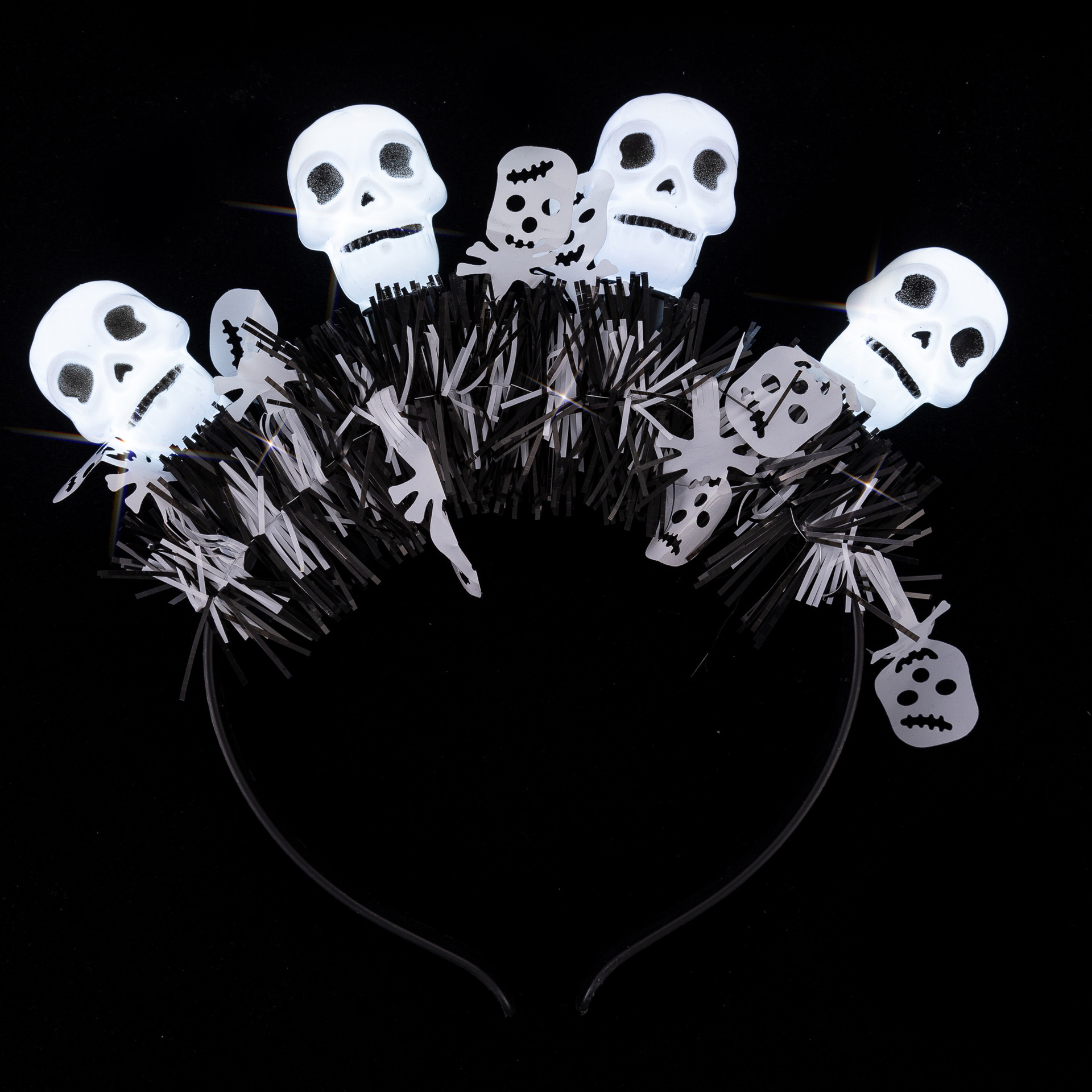 New Halloween Pumpkin Grimace Headband Festive Spirit Accessories Halloween Party Lane 4 Lights Glow Headband details Picture