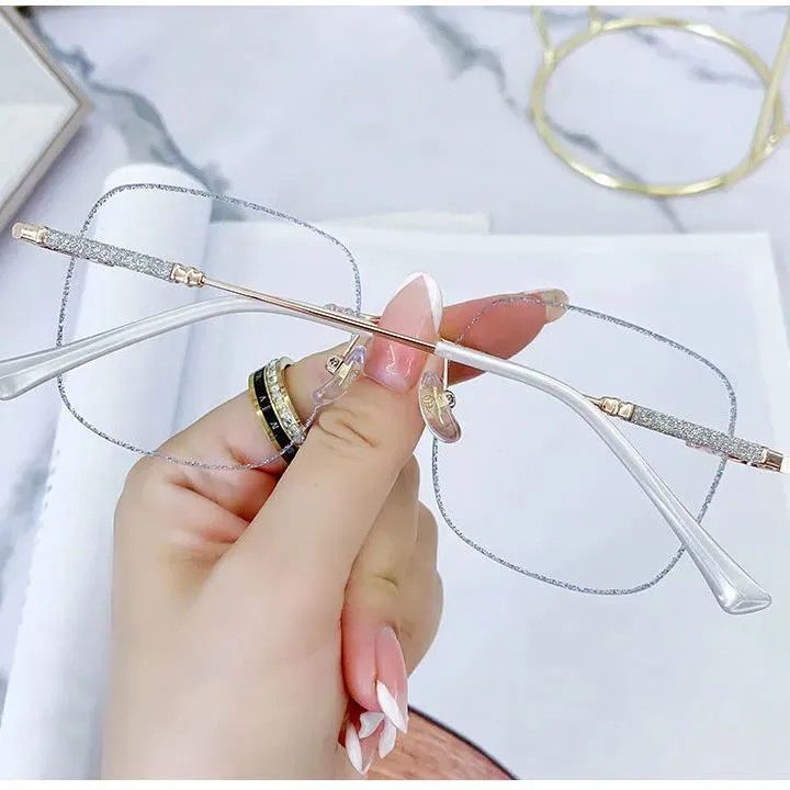 Full Sky Stars Frameless rimmed reading glasses for women, middle-aged and elderly, high-definition anti-blue light and anti-fatigue reading glasses for women details Picture