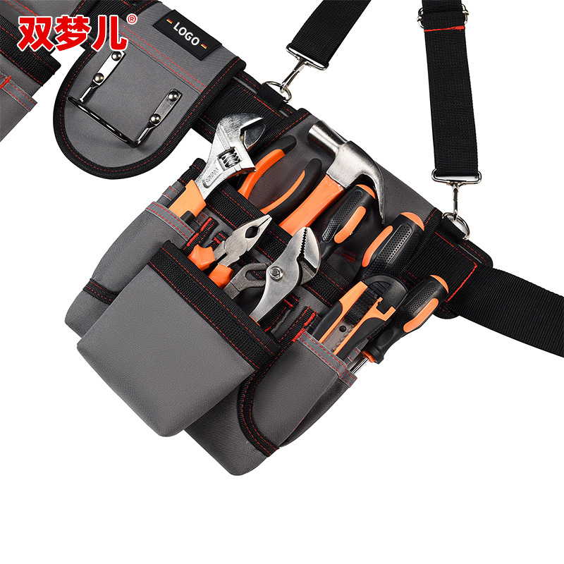 Electrician's special tool bag with shoulder strap and waist belt combination tool bag, sturdy and not uncomfortable on the shoulder, multi-functional equipment tool bag Specification image