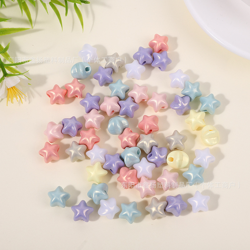 10mm pentagrama perlas sueltas oro rosa fantasmagórico mermaid crema macarons DIY accesorios pulsera collares materiales Specification image