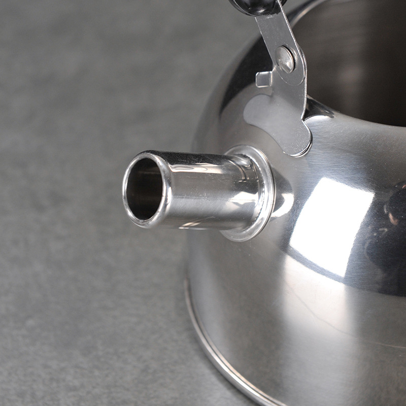 Non-magnetic stainless steel flat-bottomed kettle, 1L boiling kettle, sounding kettle, hemispherical kettle, household kettle, stainless steel boiling kettle Specification image