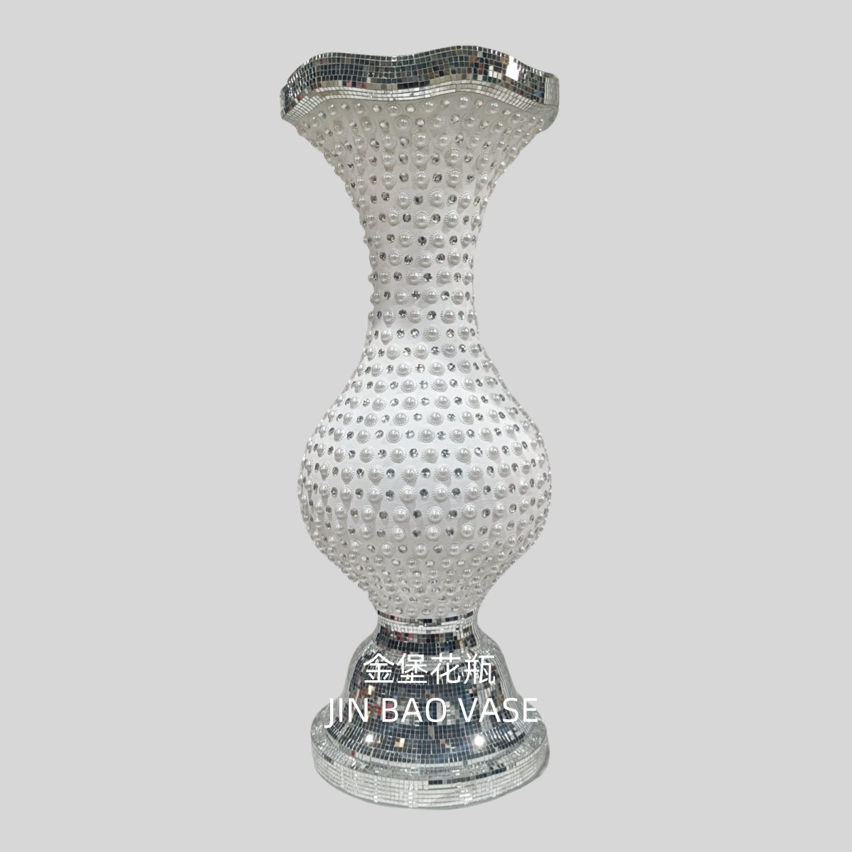 Wholesale 60cm ceramic-coated glass vases, 24-inch floor-standing vases, large ceramic flower arrangement decorative items
