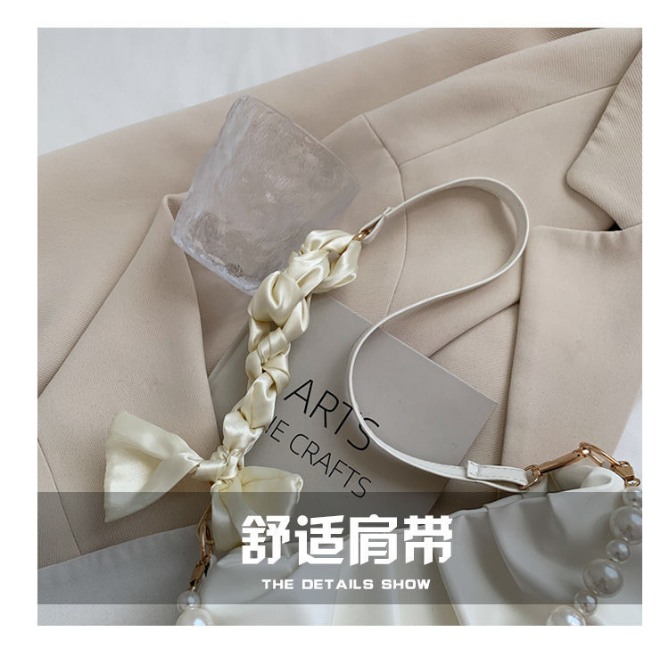 时尚云朵腋下包女珍珠褶皱设计感包包潮流百搭清新气质女士单肩包详情6