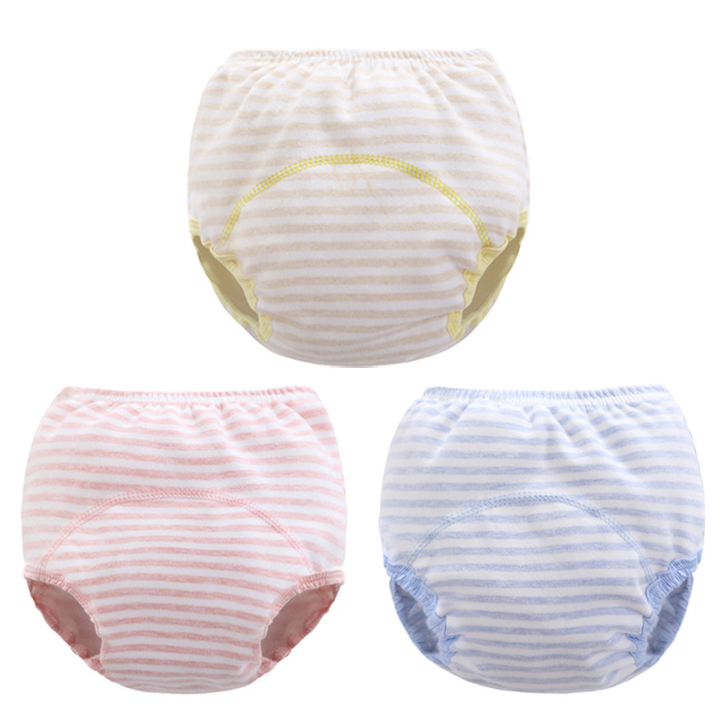 Colored cotton learning pants new cloth diapers three layers of lesbian pants full figure