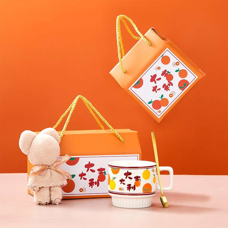 Ceramic Mug Mug Stack Cup Set Creative Coffee Mug Opening Practical Gift With Hand Gift Box Set Application Scenario