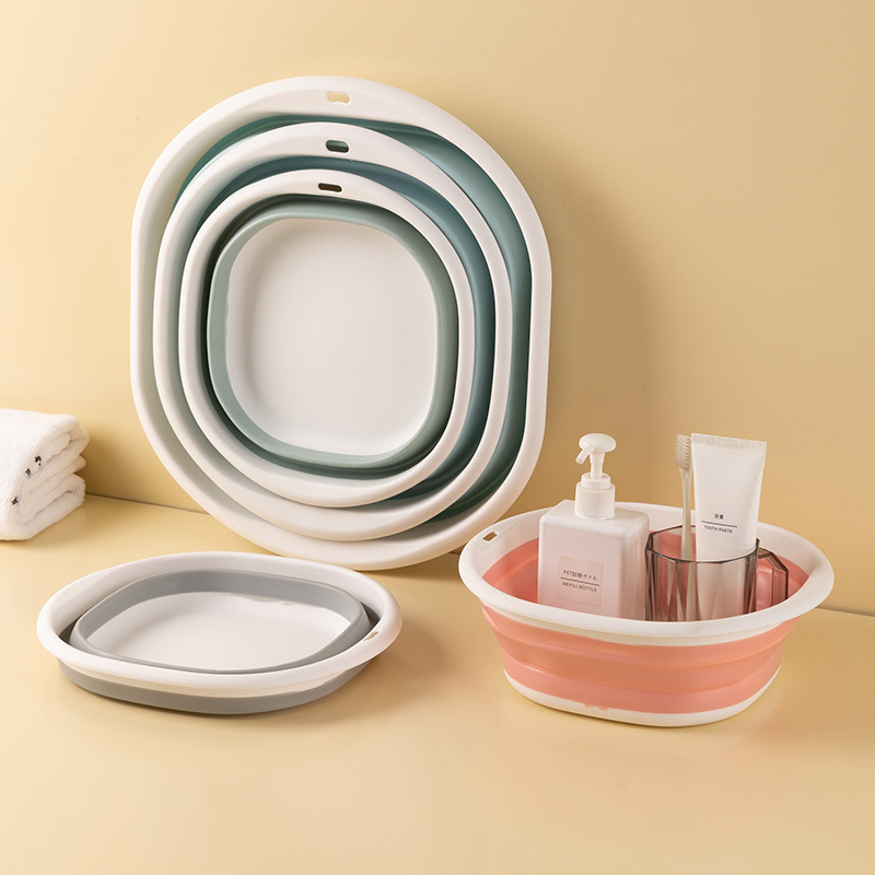 Hanging and folding washbasins, large, medium and small baby basins, baby wash basins for washing faces and feet, travel portable laundry and vegetable basins details Picture
