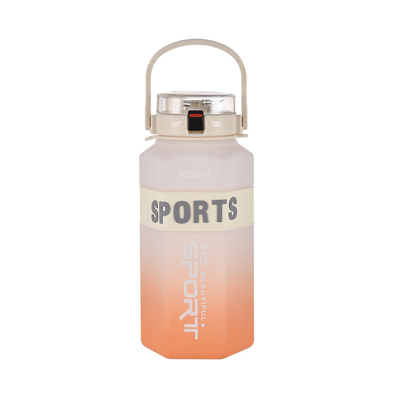 Large-capacity letter water cup for girls, high appearance level gradient plastic water bottle, portable summer sports water cup for students Item Picture