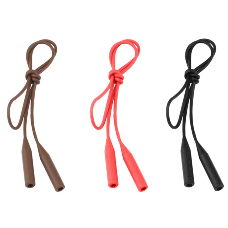 Silicone round-head eyeglass lanyards, children's anti-slip and anti-drop elastic colored sports eyeglass lanyards, hanging lanyards Specification image