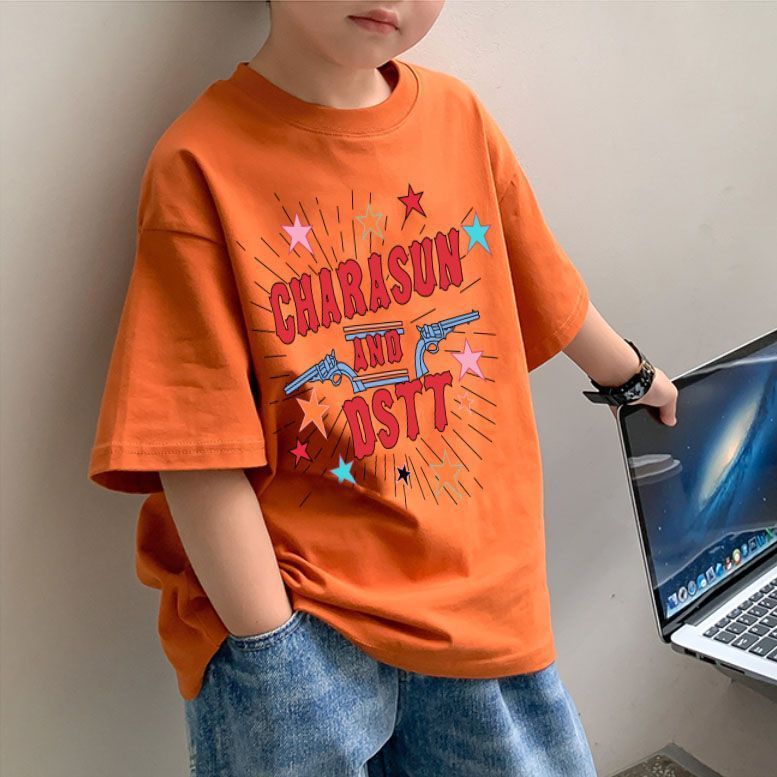 The new summer 2025 pure cotton Korean-style trendy boys' T-shirt is stylish and in an ins style. It's a cool short-sleeved top for babies details Picture