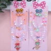 Children's jewelry necklaces, bracelets, rings, ear clips, bubble blowing girls, princess jewelry sets, fashionable Specification image