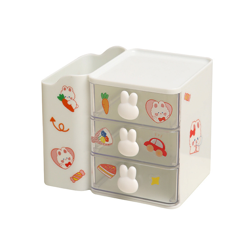 Tutu Storage Box desktop, ins transparent drawer type, student pen holder, sundries, hair accessories, office and dormitory storage rack Item Picture
