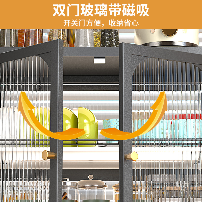 Microwave oven rack, oven rack, kitchen countertop, small bowl cabinet, multi-functional bowl, plate and chopstick storage box details Picture