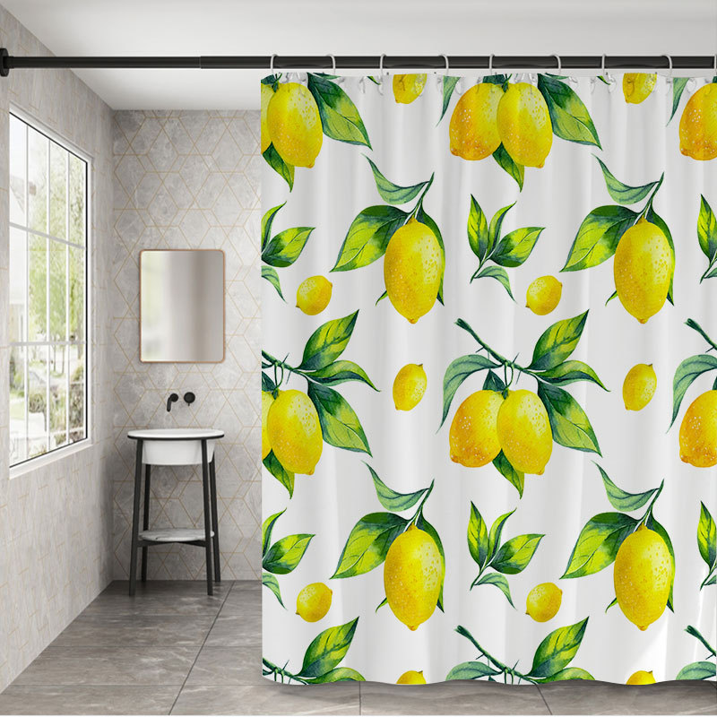 Digital Printing Waterproof Shower Curtain Bathroom Partition Curtain Waterproof And Mildew Overseas Amazon Cross-Border Wholesale Specification drawing