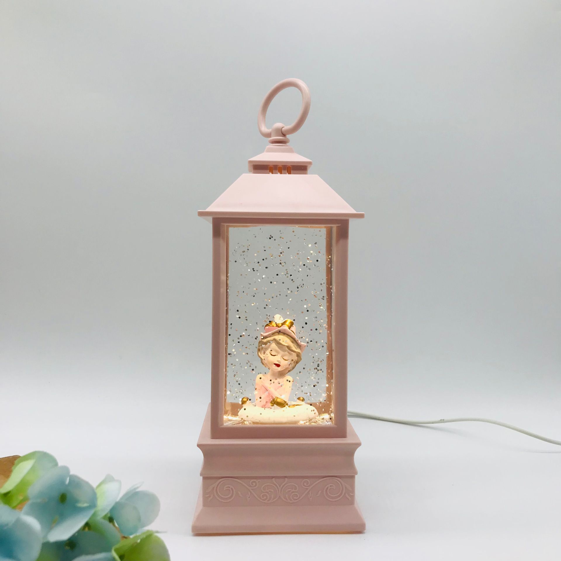 Amazon Cross-Border Christmas Light Music Box Music Box Nightlight Wind Light Acrylic Music Box Gift