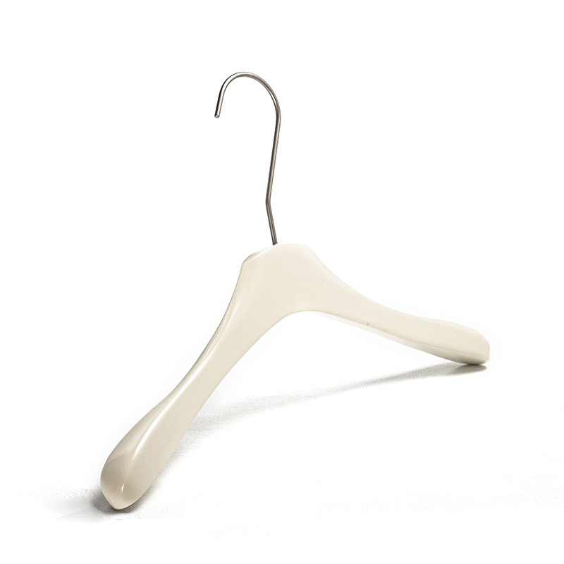 服装店实木衣架奶白色带夹子无痕防滑女装成人裤架加厚儿童木衣架详情图5